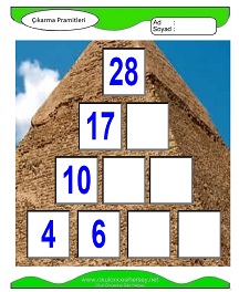 Çıkarma Pramidi Çalışma Sayfaları